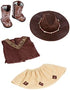 Dreamworld Collections - Cowgirl - 4 Piece Outfit - Cowgirl Hat, Skirt, Top and Cowgirl Boots - Clothes Fits 18 Inch Doll (Doll Not Included)