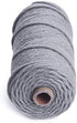 HAPYLY Macrame Cord Natual Macrame Cotton Cord DIY Craft Cord Spool Twine Rustic String Cotton Rope for Wall Hanging,Plant Hangers,Crafts,Knitting,Decorative Projects 3mm x100m (Gray)