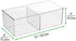 mDesign Plastic 2 Compartment Divided Drawer and Closet Storage Bin - Organizer for Scarves, Socks, Bras, and Underwear - Dress Drawer Organizer, Shelf Organization -2 Pack - Clear