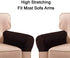 LERTREE 1 Pair PU Leather Sofa Armrest Covers Armchair Arm Covers Stretchy Furniture Protectors for Couch Chair Arm (Coffee)