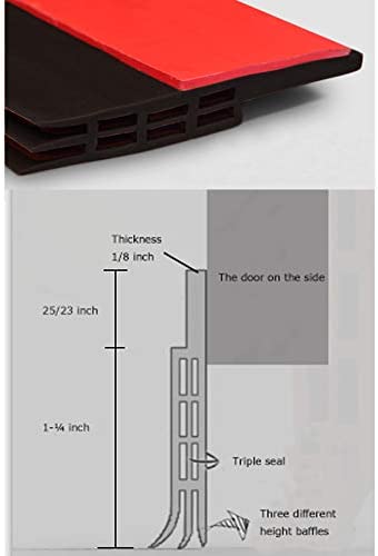 Self Adhesive Door Sweep Draft Stopper - Camel Home Weather Stripping Rubber Under Door Bottom for Interior Doors Seal Strip Insulation for Weatherproof, Soundproof, 2" W X 39" L, 2" W X 39" L (Black)