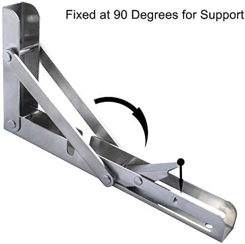 2 Foldable Shelf Brackets, Wall-Mounted DIY Desktop Desktop Triangle Bracket 8 inches, 12 inches,10 inches,16 inches,Thick Heavy-Duty Stainless Steel Foldable Bracket (10inches)