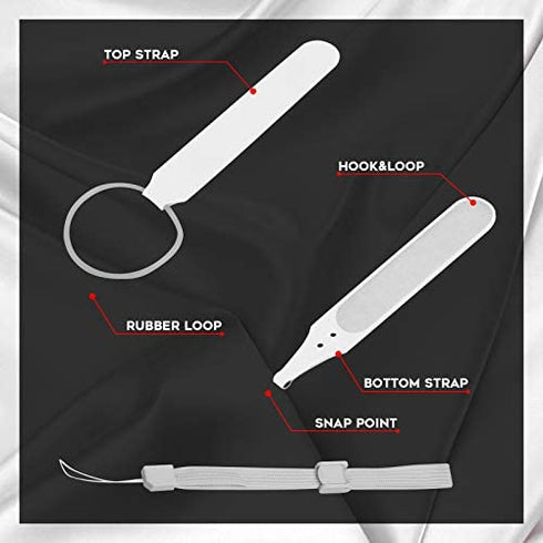 (1 Pair) Orzero Adjustable Hand Grip Straps Accessories for Quest 2 VR Gaming Headset Controller, Handle Dropping Prevention - White