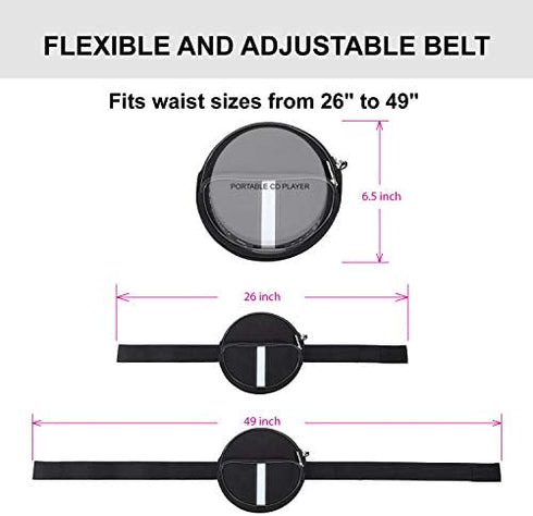 CD Player Portable Case,Waterproof CD Player Fanny Pack with Wristlet Hand Strap Compatible with HOTT/Gueray/NAVISKAUTO/Jinhoo/Jensen/Monodeal Portable CD Player and More?6.5 inch?.