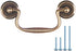 MOOD.SC 4 Pack 2 3/4" C-C Bail Drawer Pull Drop Swing Dresser Handles Hanging Pulls Cabinet Knobs Pull Antique Bronze Antique Brass Swan Neck Bail Pulls Hardware 70 mm 2.75" Hole Center