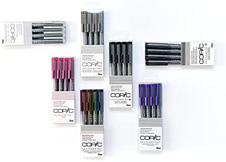 Copic Markers Multiliner Fine Pigment Based Ink, 4-Piece Set