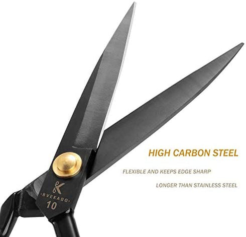 Sewing Scissors, 10 Inch Fabric Dressmaking Scissors Upholstery Office Shears for Tailors Dressmakers, Best for Cutting Fabric Leather Paper Raw Materials Heavy Duty High Carbon Steel(Right-Handed)