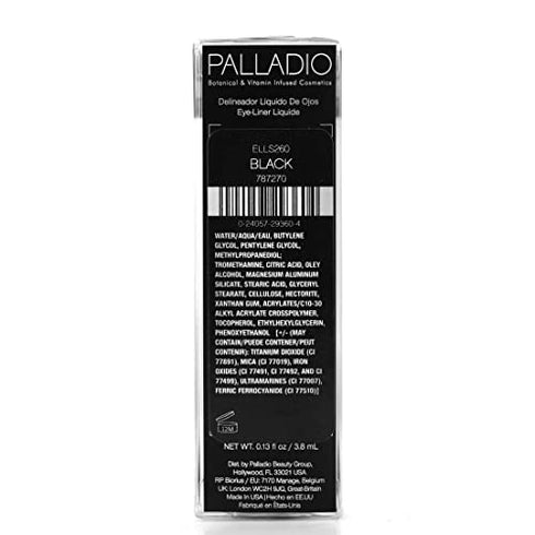 Palladio Liquid Eyeliner, Highly Pigmented and Waterproof Eyeliner, For Intense Eye Definition, Smear-proof Eyeliner Liquid, Includes Easy Grip Wand and Felt Tip Eyeliner Applicator, Black