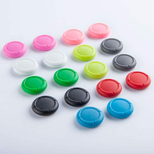 BRHE Replacement Thumb Grip Caps for Nintendo Switch 3D Analog Stick and Switch Lite Joystick Silicone Rubber Cover Set (Black)