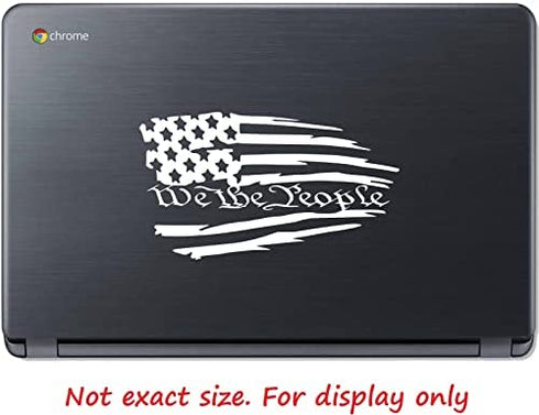 UR Impressions Tattered American Flag - We The People Decal Sticker Vinyl Graphics for Cars Trucks SUV Motorcycles Windows|White|7.5 X 4.2 inch|URI608