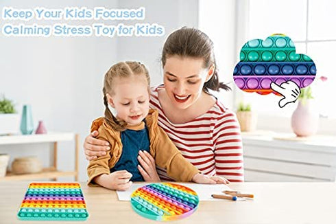 Jumbo Pop Toy 2 Packs Giant Popper Sensory Toys Huge Pops Huge Large Mega Popet Bulk Big Push It Gifts for Kids Toddler Girls Boys Stress Anxiety Relief Party Favor Stuffers