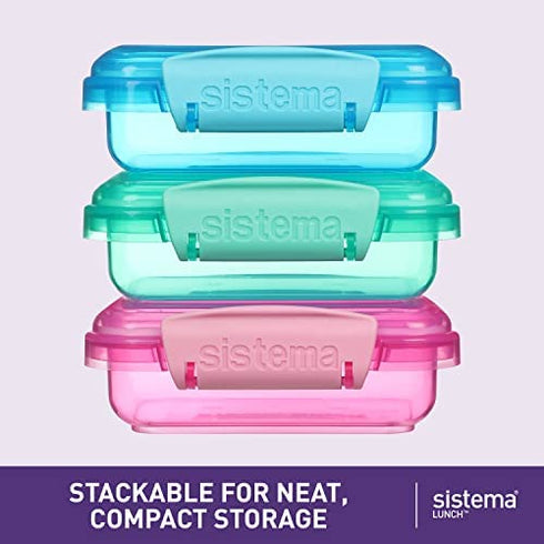 Sistema Lunch Collection Food storage containers, Blue, Green, Pink