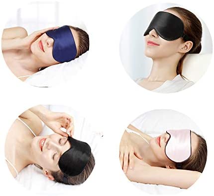 Tim & Tina 100% Silk Sleep Mask Comfortable,Super Soft Blindfold Eye mask Block Light for Sleeping,Shift Work,Naps,Travel,Yoga with Adjustable Strap (Black)