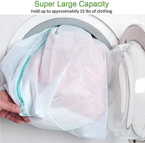 OTraki 2 Pack Large Mesh Laundry Bags 43 x 35 inch Delicate Wash Bag Big Camping Travel Dorm Heavy Duty Zipper Net Bags for Washing Sweater, Bedding, Robes, Blanket, Jumbo Toys