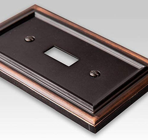 AMERELLE 94TTTVB Continental Triple Toggle Cast Metal Wallplate in Aged Bronze