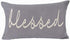 Andreannie Home Family Blessed Gray Cotton Linen Lumbar Throw Pillow Cover Cushion Case Decorative Sofa Room 12x20 inches (Blessed)