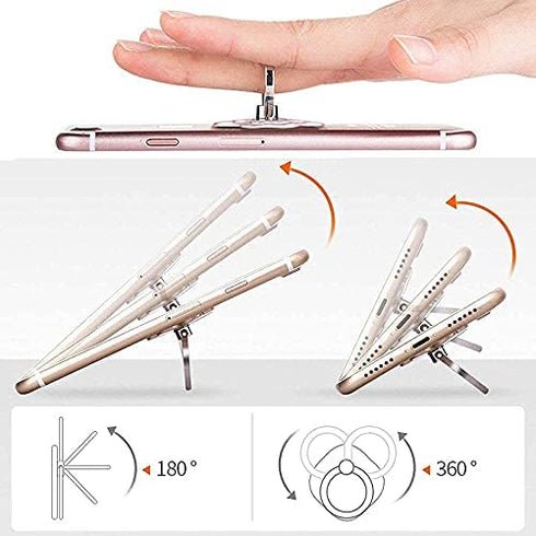 ZOSTLAND 3PCS Play Fun Have Happy Blue Alien Stitch Phone Ring,Universal 360°Adjustable Phone Case Finger Grip Stand Holder Desk Stent Mount Car Hook Compatible with iPhone 13 12 11 XS MAX X Plus iPad