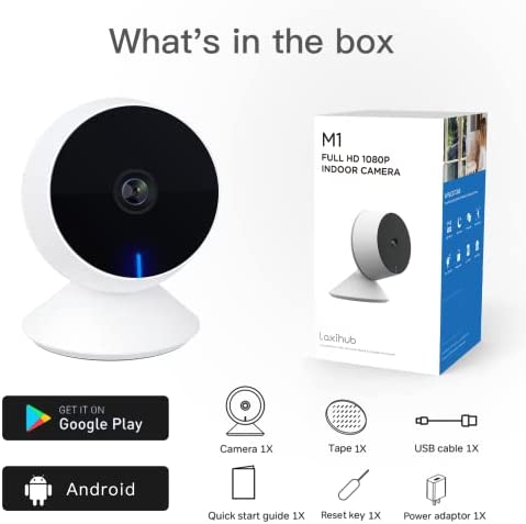 LAXIHUB WiFi Pet Camera Indoor Home Security IP Camera for Dogs/Cats Baby Monitor Room Camera with App 1080P FHD, Night Vision, Two-Way Audio, Motion Detection, Work with Alexa
