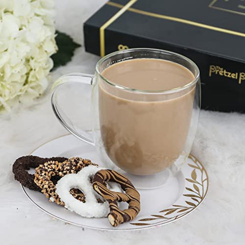 Chocolate Covered Pretzels Gift Box- Vegan Gourmet Assorted Dark & White Chocolates Gift - Premium Candy for Giving Women &, Men, Present For Christmas Mothers Day, Anniversary, Holiday, Birthday (Standard, Dark White and Peanut Butter)