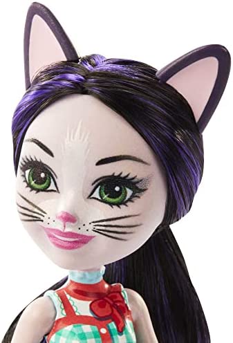 Enchantimals Ciesta Cat Doll & Climber Animal Figure, 6-inch Small Doll with Removable Skirt, Shoes, and Headpiece, Great Gift for 3 to 8 Year Olds