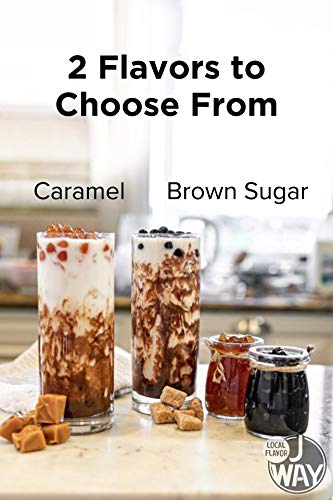 J WAY BOBA NOW Authentic Instant Tapioca Boba Pearls for Milk Tea, Smoothies and Desserts, Brown Sugar Flavor ( Ready in Just 20 Seconds ) - 5 Servings