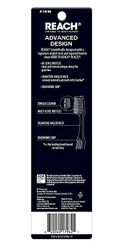 REACH Advanced Design Toothbrushes, Firm, 2-Count - Colors May Vary