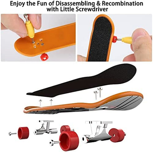 Finger Skateboards for Kids Set of 12, HOMETALL Mini Skateboard Fingerboards 12 Pieces Finger Toys Pack, Gifts for Kids Children Finger Skater