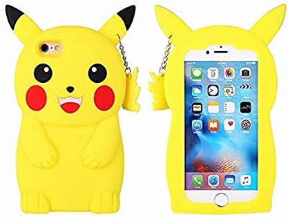 TopSZ Yellow Pikacu Case for iPhone 7/8/SE 2022/2020,3D Cartoon Animal Cover,Girls Kids Teens Boys Man Animated Cool Fun Cute Kawaii Soft Funny Unique Character Cases for iPhone 7/8/SE 2022/2020 4.7"