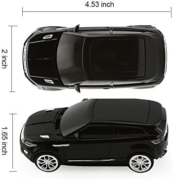 3C Light Car Mouse Wireless 2.4GHz Cool Sport SUV Car Shape Mouse Optical Mice 1600 DPI with USB Receiver Suitable for PC/Computer/Laptop (Black)