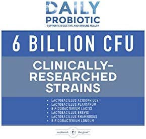 Replenish the Good Daily Adults’ Probiotic | Vegan Supplement w/ 6 Billion CFU | Helps Digestive & Immune Health | Delivers 15x More Good Bacteria | Relieves Bloated Stomach & Acid Reflux | 60 Pearls