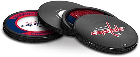 Inglasco Team Logo Hockey Puck Coasters (4) Pack - Capitals