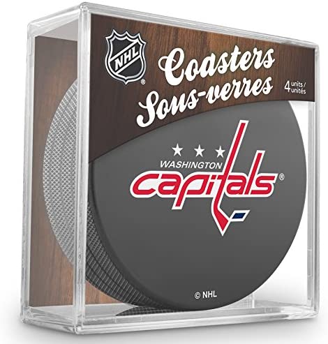 Inglasco Team Logo Hockey Puck Coasters (4) Pack - Capitals