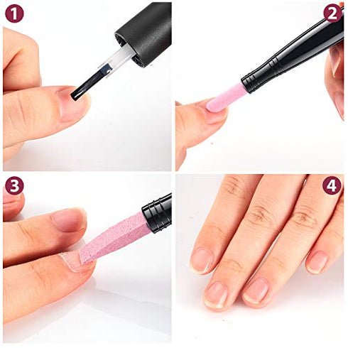 5 Pieces Pumice Stone Nail File Double-Headed Nail Polishing Pen Stick Cuticle Remover Trimmer Buffer Pedicure Pen Nail Art Care Tool for Household Beauty Salon Peeling Dead Skin Repairing