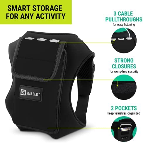 Gear Beast Running Backpack for Men and Women - Lightweight Running Vest & Phone Holder for Jogging, Hiking and Cycling - Compatible with Most Smartphones, Black