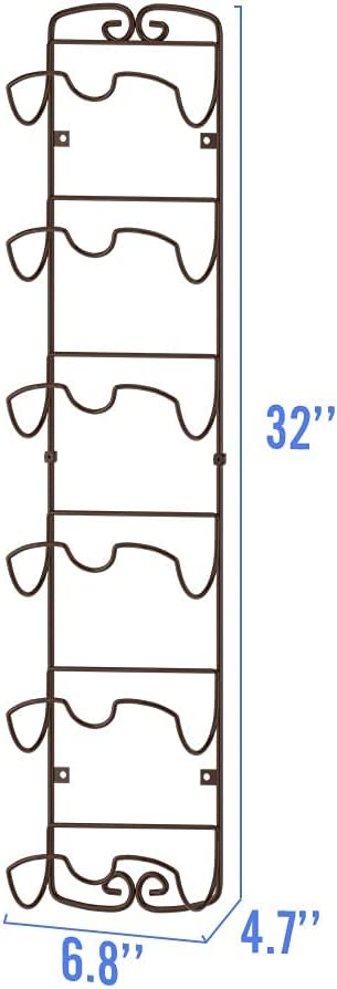 Bextsrack Towel Rack Wall Mounted Metal Wine Rack Towel Shelf Holder Storage with 6 Compartments for Bathroom Hand Towels, Washcloths - Bronze