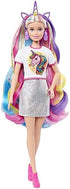 Barbie Fantasy Hair Doll, Blonde, with 2 Decorated Crowns, 2 Tops & Accessories for Mermaid and Unicorn Looks, Plus Hairstyling Pieces, for Kids 3 to 7 Years Old