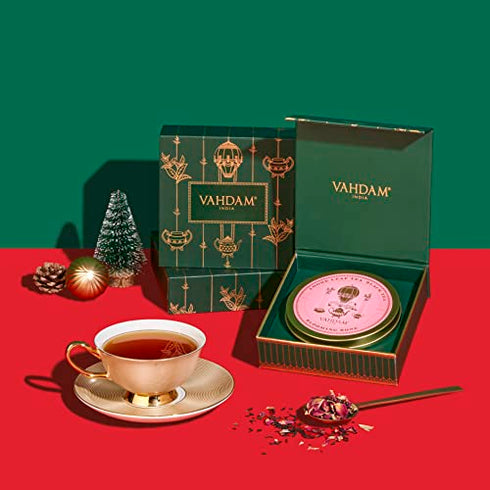VAHDAM, Black Tea Private Reserve - Single Tin Caddy Gift Set | Premium Tea Gift Sets, Natural Rose Tea | New Year Gift Basket 2023 | Happy New Year Gifts for Women & Men, Tea Gift Sets