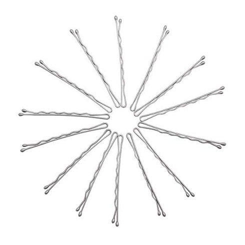 Dofash 5CM/2IN Waves Long Bobby Pins Silver Hair Pins for Women Mini Bobby Pins for Thick Hair Accessories for Women White Gray Hair 60 Count/Card