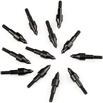 Wanty 12 PCS Screw in Archery Bullet Points for Arrows,Crossbows Practice Points for Crossbow Arrows,100 Grain Each (Black)