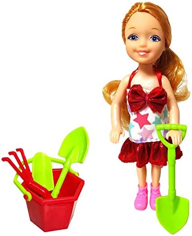 Mini Fashion Doll, 5 Inches Dress-Up Doll, with Small Accessories Aged 3+ (Beach Girl)