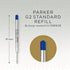 Parker QUINKflow Ballpoint Pen Ink Refills, Medium Tip, Blue, 6 Count Value Pack (2025156)