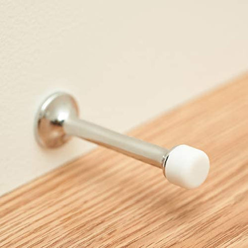 Premium Rubber Door Stop Stud Replacement Tips – Doorstopper Bumpers, Springe Hinge End Caps for Wall & Floor Protection – Universal Size (White)