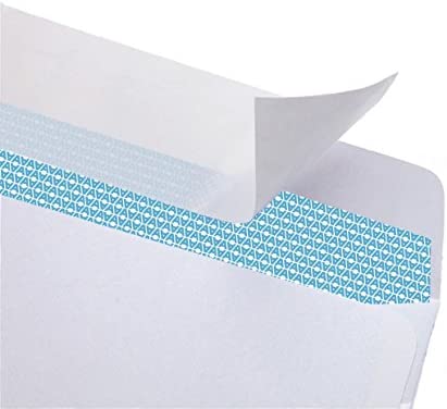 #6 3/4 Security Tinted Self-Seal Envelopes - No Window, Size 3-5/8 X 6-1/2 Inches - White - 24 LB - 100 Count (34600)