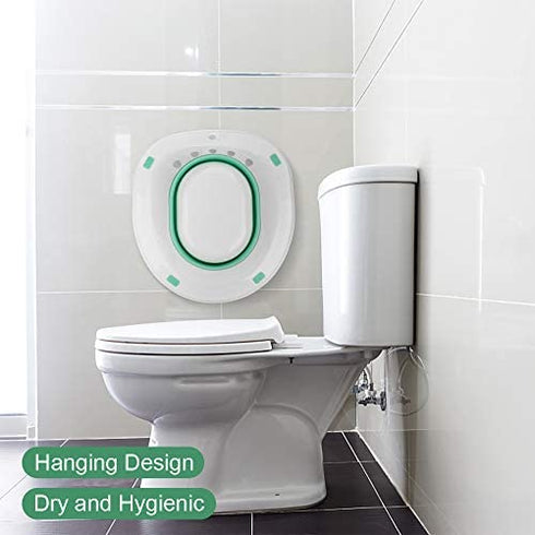 Zafina Sitz Bath for Toilet Seat, Foldable Postpartum Care Basin, Sitz Bath Tub for Soothes and Cleanse Vagina & Anal, Hemorrhoids and Perineum Treatment, Ideal for Post-Episiotomy Patients…