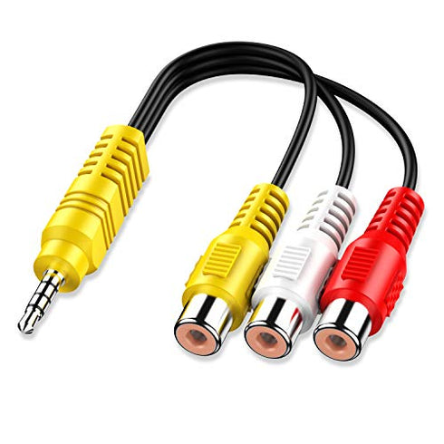 3.5MM to 3 RCA Cable ?Video AV Component Adapter Cable Replacement for TCL TV, 3 RCA to AV Input Adapter - 23CM/9in