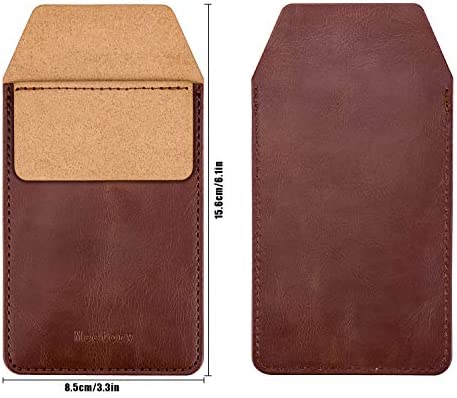 Meetory 2 Pieces Leather Pen Holder, Pens Pocket Protector, Pocket Protector for Shirts, Lab Coats, Pants (Brown, Black)