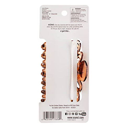 Scunci 17836 Large No-Slip Grip™ Jaw Hair Clip (Pack of 4)