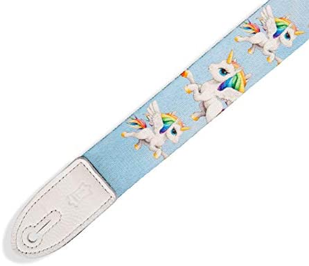 Levy's Leathers 1.5" Wide Guitar Strap for Kids with Unicorn Print (MPJR-005)