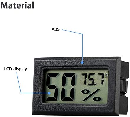 Veanic 4-Pack Mini Digital Electronic Temperature Humidity Meters Gauge Indoor Thermometer Hygrometer LCD Display Fahrenheit (?) for Humidors, Greenhouse, Garden, Cellar, Fridge, Closet