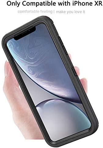 Stroson for iPhone XR Case with Built in Screen Protector, 3 in 1 Full Body Drop Protection Heavy Duty Shockproof Rugged Bumper for Women Man Protective Cover Phone Case for iPhone XR 6.1” (Black)